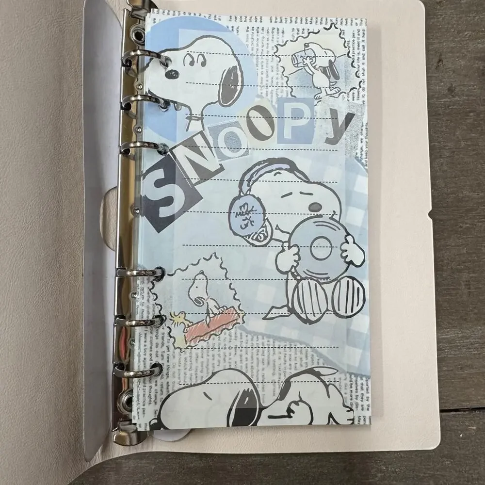 Clearance! Peanuts Snoopy A6 6 Ring Soft Binder, & Paper